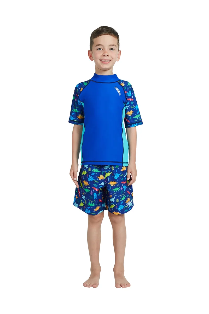 COEGA SUNWEAR  COEGA  Boys Kids Rashguard Short Sleeve - Blue Playing Dinos for Men | Best Price UAE